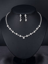 1 set Bridal Jewelry Two-piece Suit Rhinestone Imitation Diamond Necklace Earrings Women's Jewelry Set For Wedding Gift