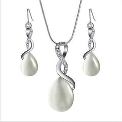 1 set Jewelry Set Drop Earrings For Women's Crystal Party Pendant Necklace