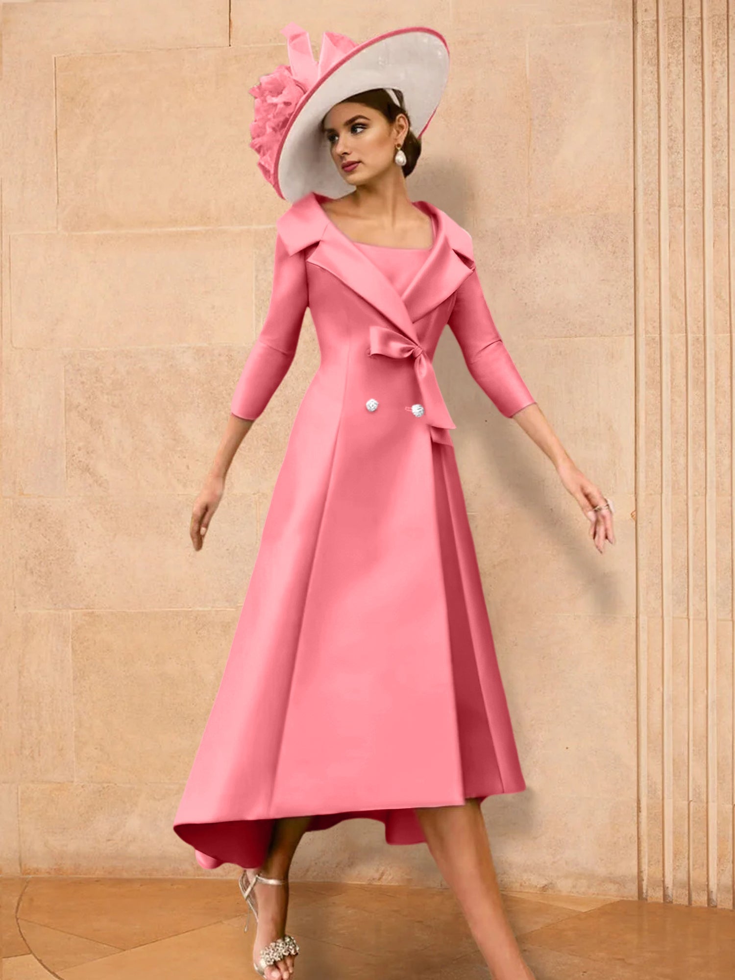 2 Pieces A-Line/Princess Long Sleeves Mother of the Bride Dresses with Bowknot