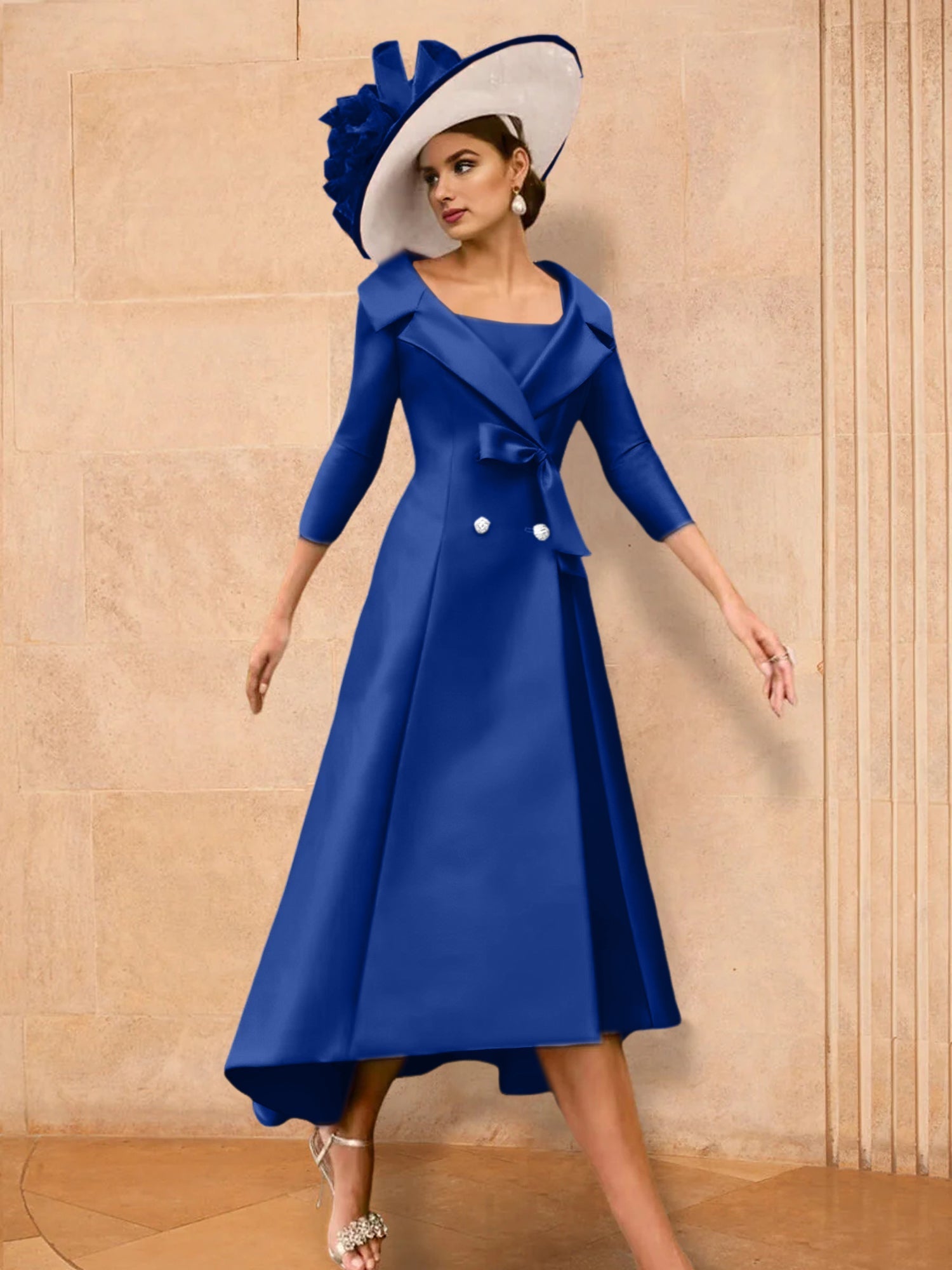 2 Pieces A-Line/Princess Long Sleeves Mother of the Bride Dresses with Bowknot