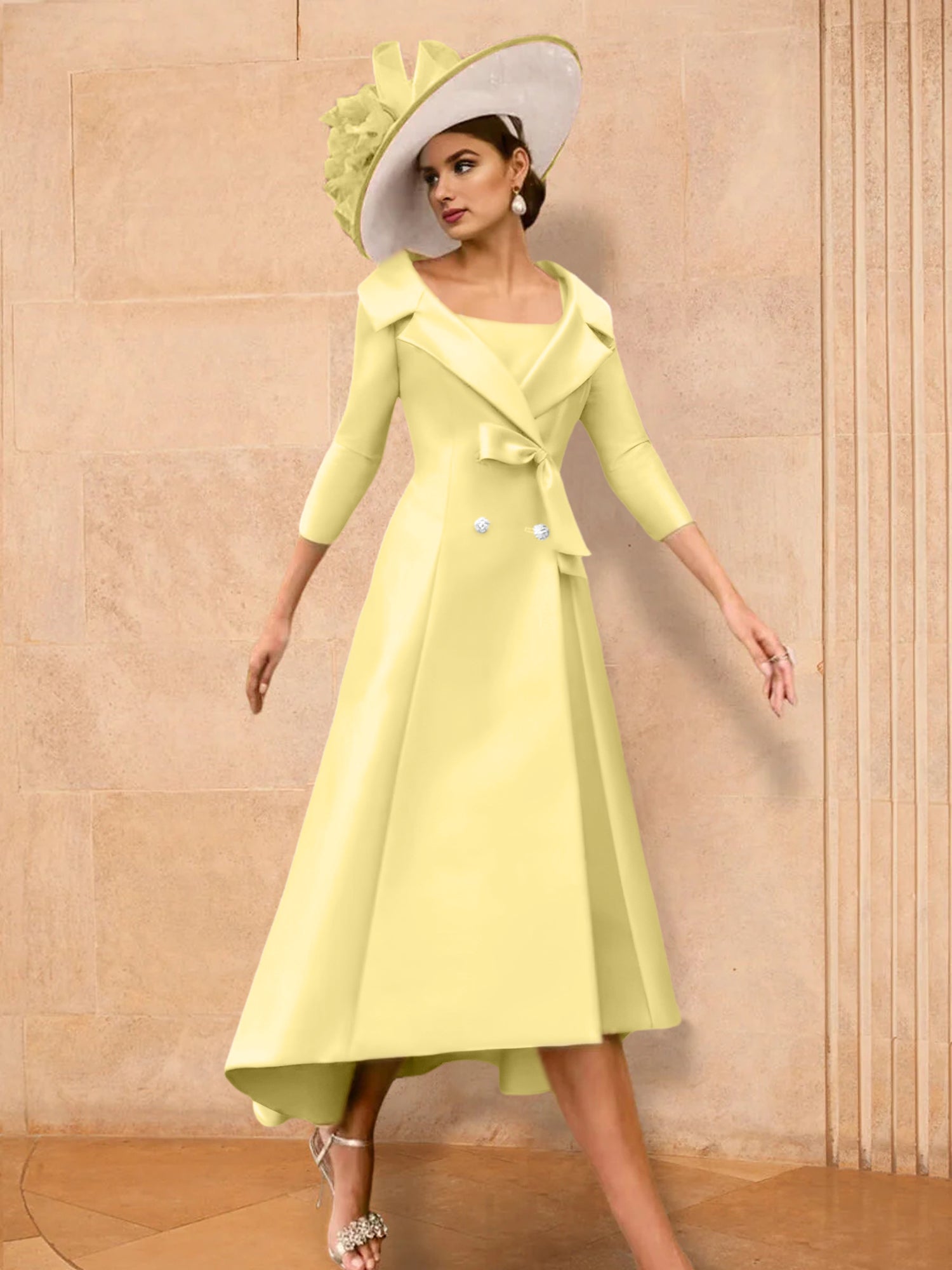 2 Pieces A-Line/Princess Long Sleeves Mother of the Bride Dresses with Bowknot