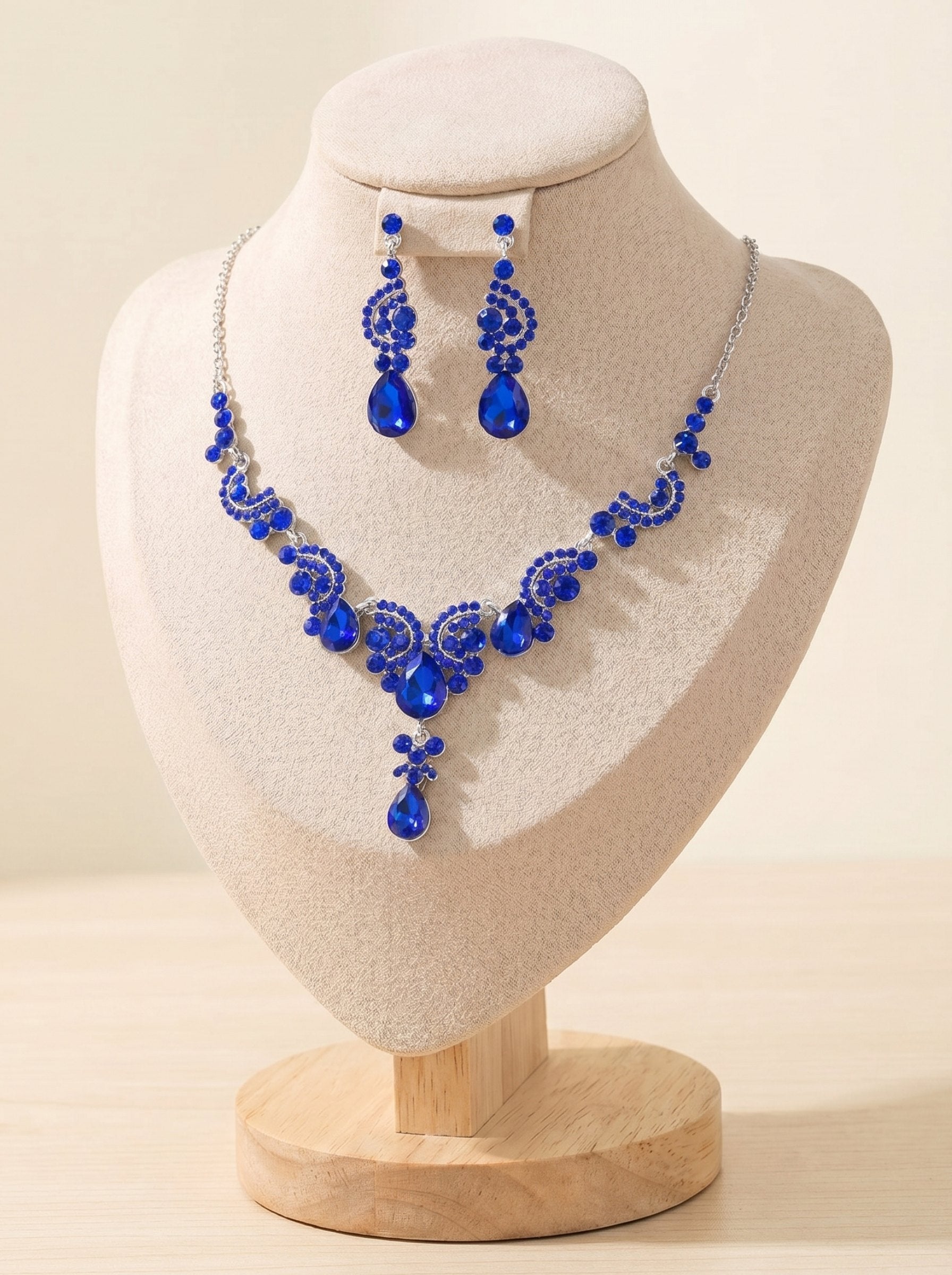 1 Set Bridal Jewelry Two-piece Elegant Zirconia Wedding Jewelry For Bride Earrings & Necklace