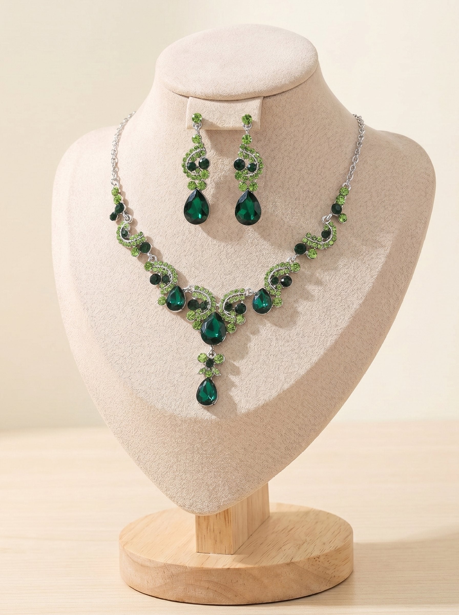 1 Set Bridal Jewelry Two-piece Elegant Zirconia Wedding Jewelry For Bride Earrings & Necklace