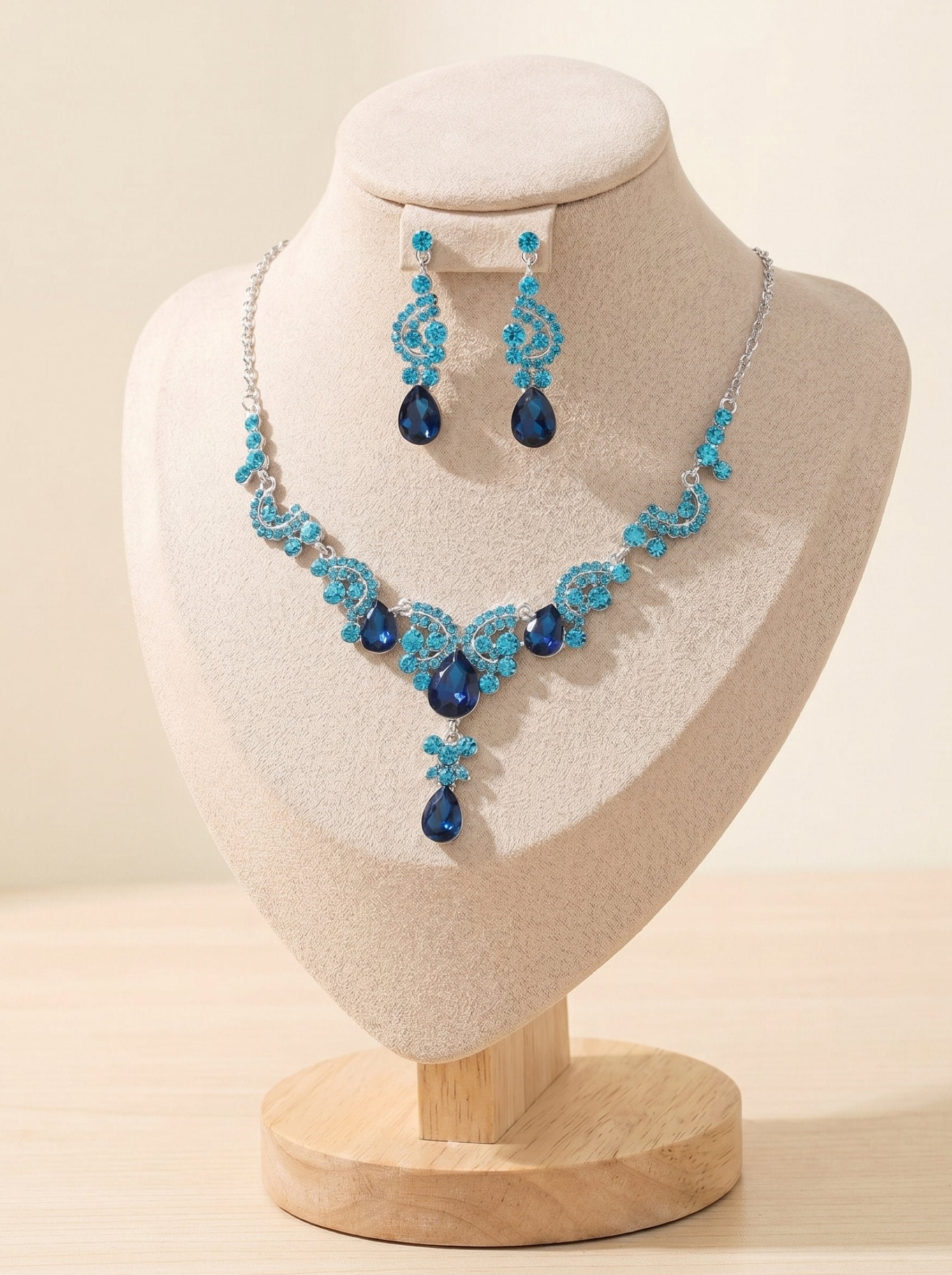 1 Set Bridal Jewelry Two-piece Elegant Zirconia Wedding Jewelry For Bride Earrings & Necklace