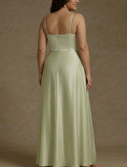 2 Pieces A-Line/Princess Silk Satin Scoop Plus Size Mother ofthe Bride Dresses Lace Floor Length Short Sleeves