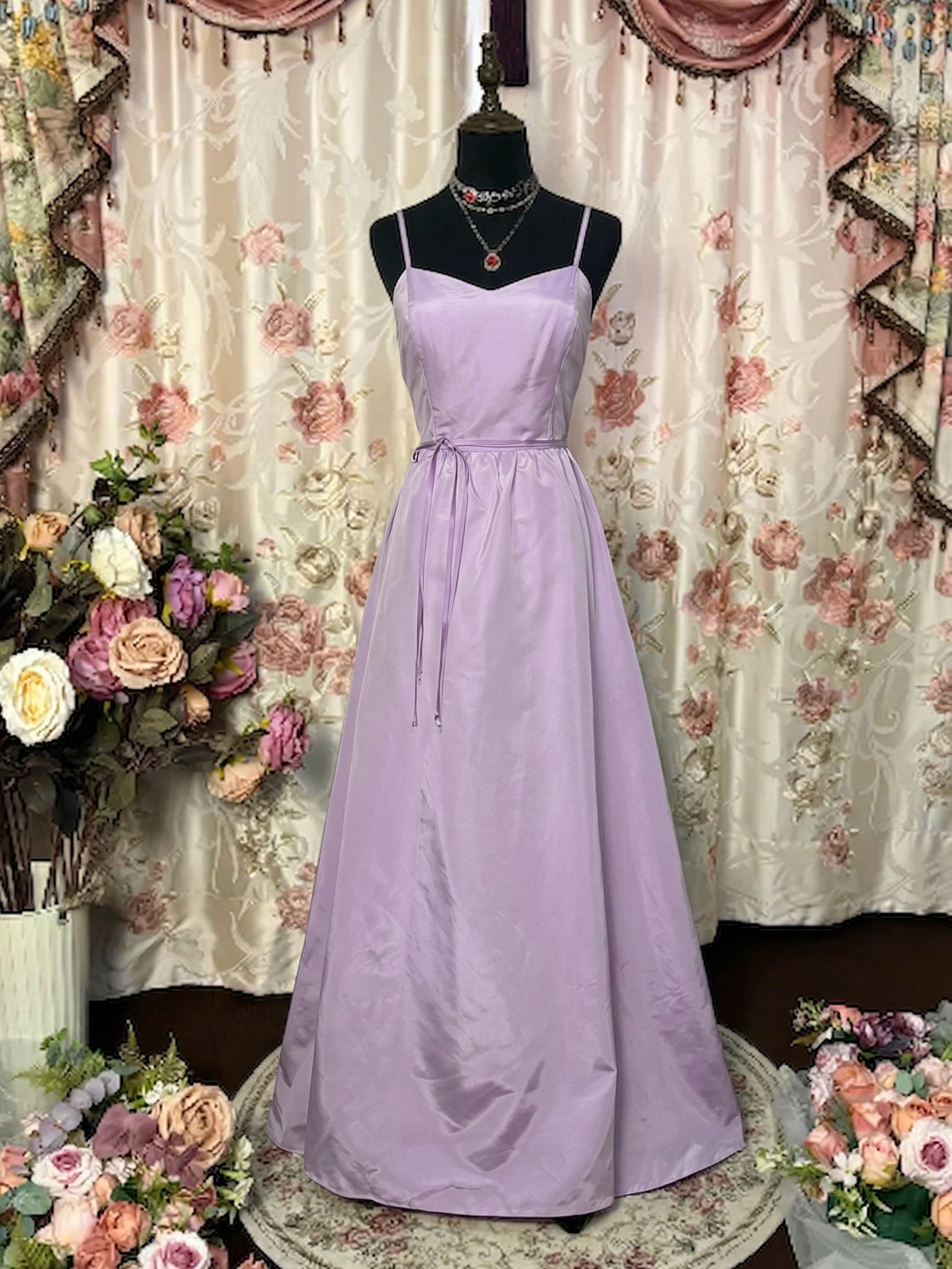 A-Line/Princess 2 Pieces Spaghetti Straps Taffeta Prom Dresses Vintage 80s Iridescent Dress Short Sleeves Ankle-Length With Jacket