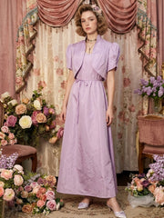 A-Line/Princess 2 Pieces Spaghetti Straps Taffeta Prom Dresses Vintage 80s Iridescent Dress Short Sleeves Ankle-Length With Jacket