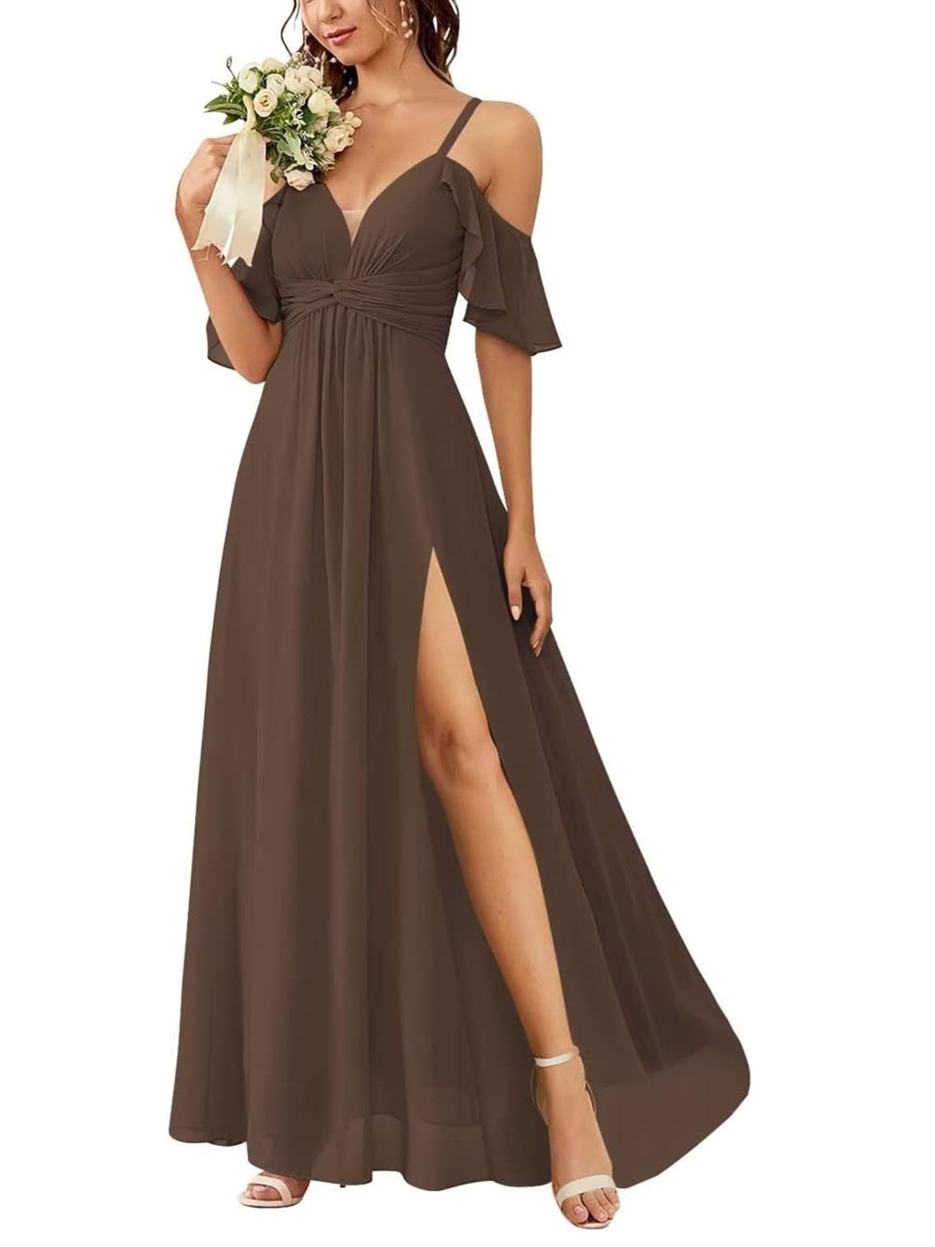 A Line/Princess Off-the-Shoulder Floor-Length Bridesmaid Dresses