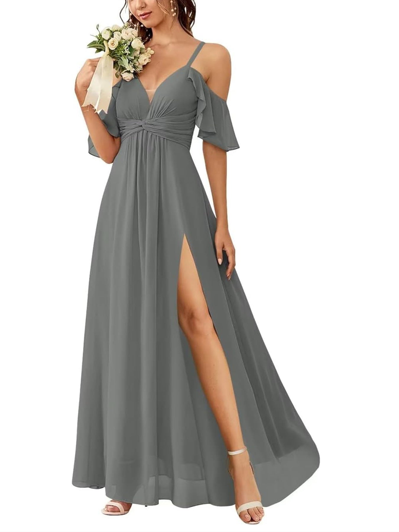 A Line/Princess Off-the-Shoulder Floor-Length Bridesmaid Dresses