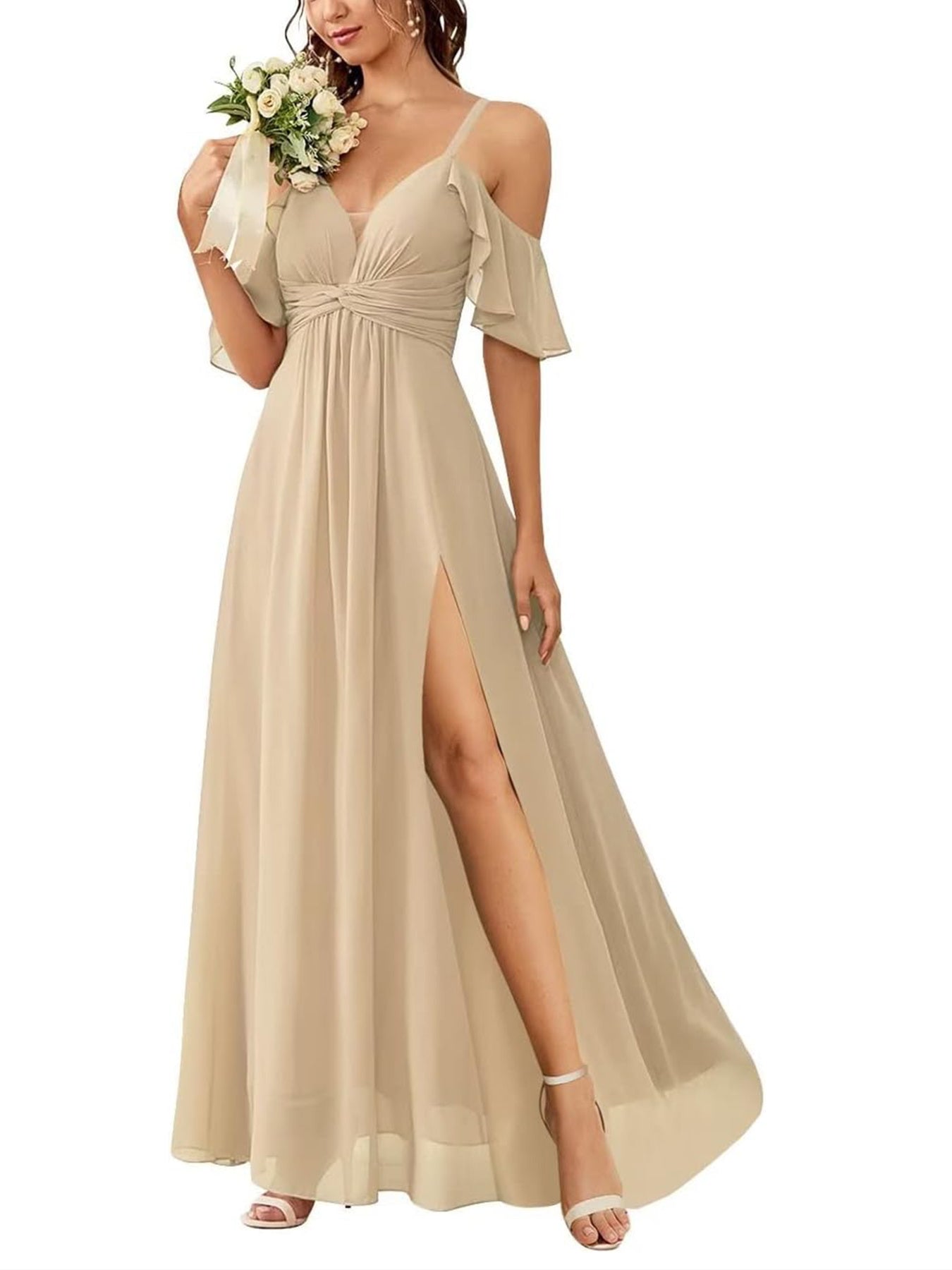 A Line/Princess Off-the-Shoulder Floor-Length Bridesmaid Dresses