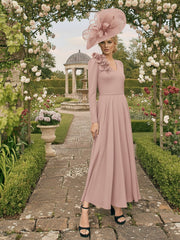 A-Line/Princess Ankle-Length V-Neck Mother of the Bride Dresses with 3D Flowers